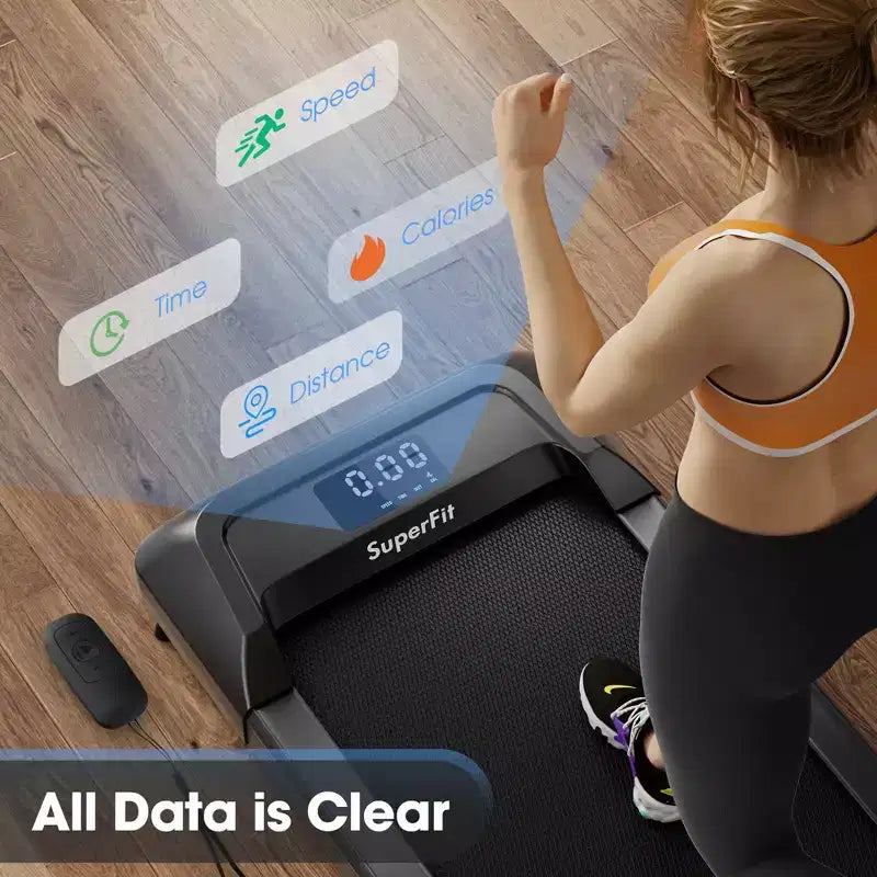 Costway 0.6-3.8MPH Walking Pad Under Desk Treadmill with Remote Control and LED Display Black/Pink/White/Grey