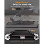 Tapis de course pliable 2,25 CV, tapis de course électrique pour bureau à domicile, tapis de course peu encombrant, tapis de course portable sans assemblage nécessaire pour l'exercice à la maison ou au bureau