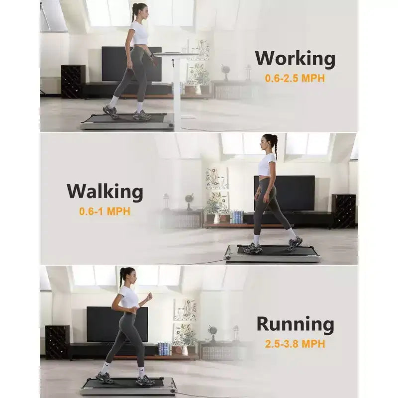 Tapis de course pliable 2,25 CV, tapis de course électrique pour bureau à domicile, tapis de course peu encombrant, tapis de course portable sans assemblage nécessaire pour l'exercice à la maison ou au bureau