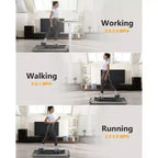 Tapis de course pliable 2,25 CV, tapis de course électrique pour bureau à domicile, tapis de course peu encombrant, tapis de course portable sans assemblage nécessaire pour l'exercice à la maison ou au bureau