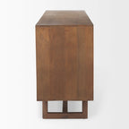 Grier Light Brown Solid Wood with Cane 4 Door Sideboard - 72.0L x 18.0W x 31.0H