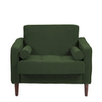 2 Pack Modern Corduroy Wide Armchair with Bolster Pillows