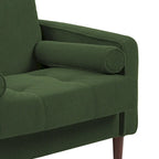 2 Pack Modern Corduroy Wide Armchair with Bolster Pillows
