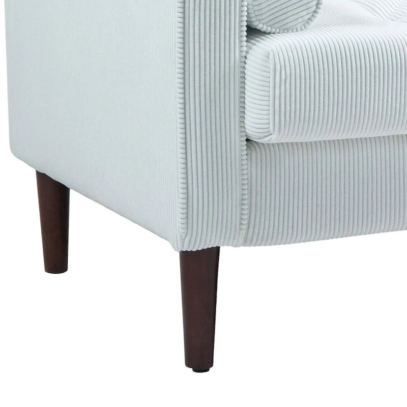2 Pack Modern Corduroy Wide Armchair with Bolster Pillows