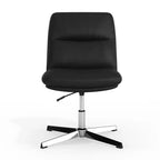 Chaise de bureau pivotante sans accoudoirs Merrick Lane, dossier mi-hauteur réglable – Dossier et assise rembourrés, cadre robuste