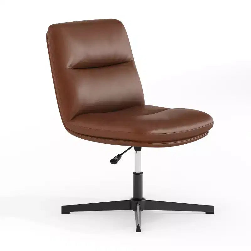Chaise de bureau pivotante sans accoudoirs Merrick Lane, dossier mi-hauteur réglable – Dossier et assise rembourrés, cadre robuste