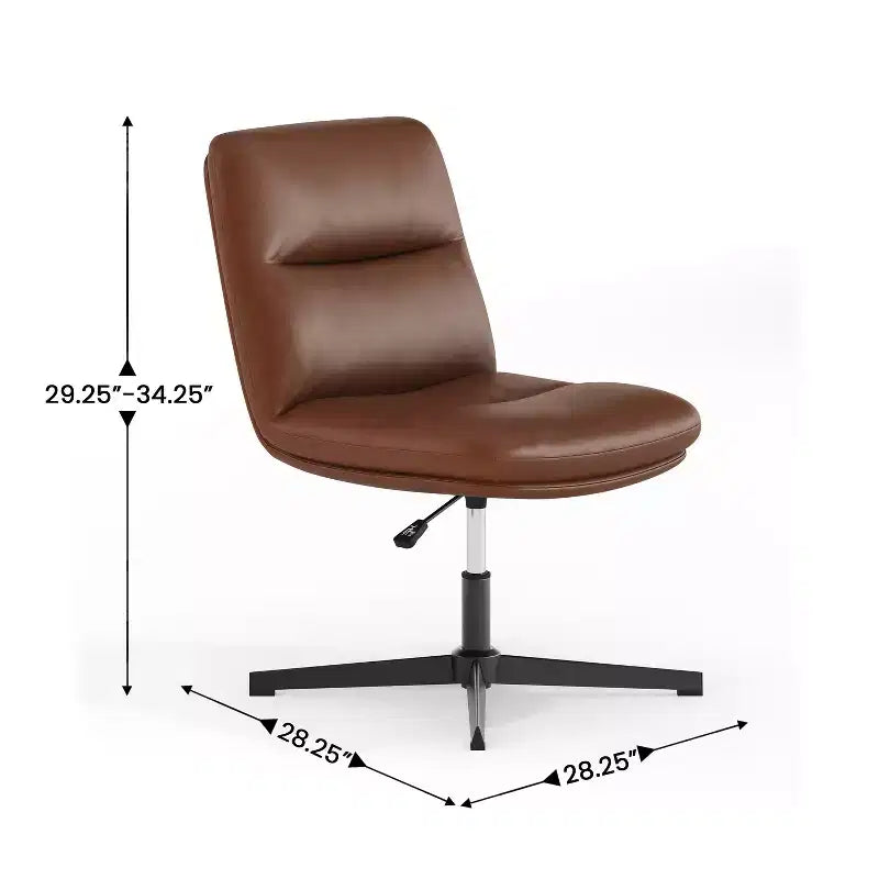 Chaise de bureau pivotante sans accoudoirs Merrick Lane, dossier mi-hauteur réglable – Dossier et assise rembourrés, cadre robuste