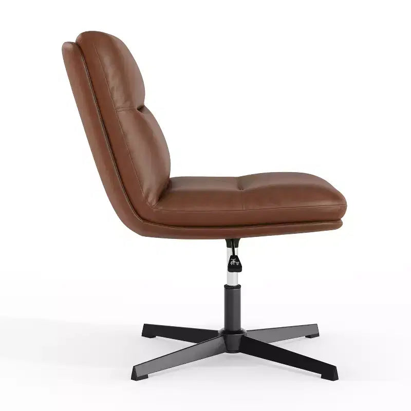Chaise de bureau pivotante sans accoudoirs Merrick Lane, dossier mi-hauteur réglable – Dossier et assise rembourrés, cadre robuste