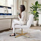Chaise de bureau pivotante sans accoudoirs Merrick Lane, dossier mi-hauteur réglable – Dossier et assise rembourrés, cadre robuste