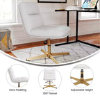 Chaise de bureau pivotante sans accoudoirs Merrick Lane, dossier mi-hauteur réglable – Dossier et assise rembourrés, cadre robuste
