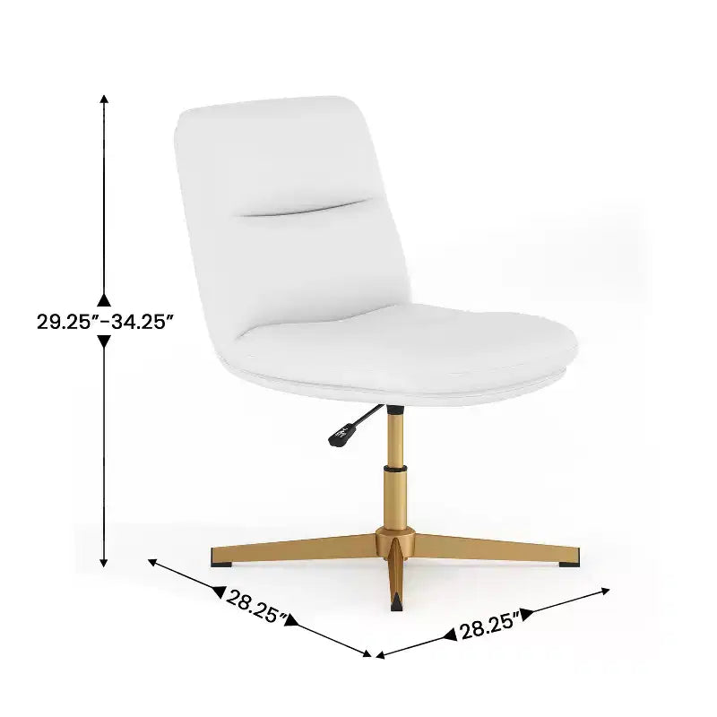 Chaise de bureau pivotante sans accoudoirs Merrick Lane, dossier mi-hauteur réglable – Dossier et assise rembourrés, cadre robuste