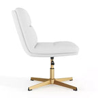 Chaise de bureau pivotante sans accoudoirs Merrick Lane, dossier mi-hauteur réglable – Dossier et assise rembourrés, cadre robuste