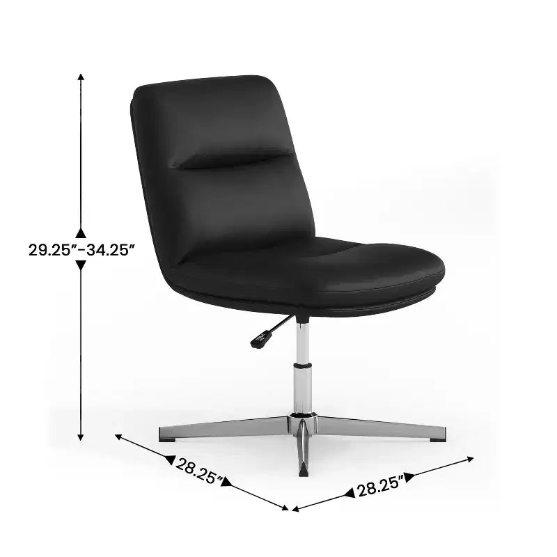 Chaise de bureau pivotante sans accoudoirs Merrick Lane, dossier mi-hauteur réglable – Dossier et assise rembourrés, cadre robuste