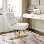 Chaise de bureau pivotante sans accoudoirs Merrick Lane, dossier mi-hauteur réglable – Dossier et assise rembourrés, cadre robuste