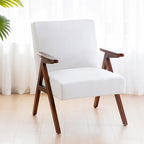 HUIMO Mid Century Modern Armchair Grey /Blue/ White Upholstered Accent Chair for Living Room, Bedroom
