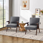 HUIMO Mid Century Modern Armchair Grey /Blue/ White Upholstered Accent Chair for Living Room, Bedroom