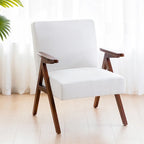 HUIMO Mid Century Modern Armchair Grey /Blue/ White Upholstered Accent Chair for Living Room, Bedroom