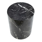 Table d'appoint piédestal ronde Sully, noire et blanche