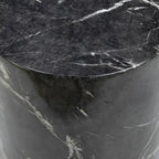 Table d'appoint piédestal ronde Sully, noire et blanche