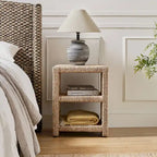 Dominik 24 Grass Rope Side Table with Two Open Shelves by HULALA HOME