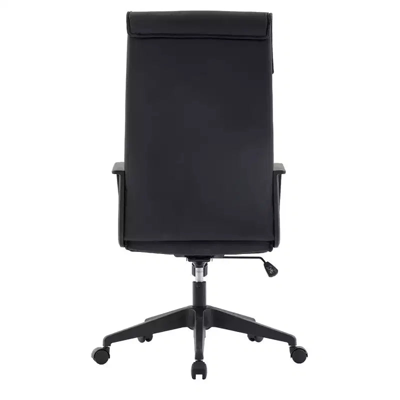 Chaise de bureau haute en cuir LeisureMod Aiaria Collection - Ergonomique, pivotante et inclinable - Roulettes doubles pour l'espace de travail