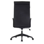 Chaise de bureau haute en cuir LeisureMod Aiaria Collection - Ergonomique, pivotante et inclinable - Roulettes doubles pour l'espace de travail