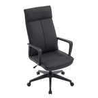 Chaise de bureau haute en cuir LeisureMod Aiaria Collection - Ergonomique, pivotante et inclinable - Roulettes doubles pour l'espace de travail