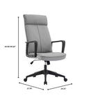 Chaise de bureau haute en cuir LeisureMod Aiaria Collection - Ergonomique, pivotante et inclinable - Roulettes doubles pour l'espace de travail