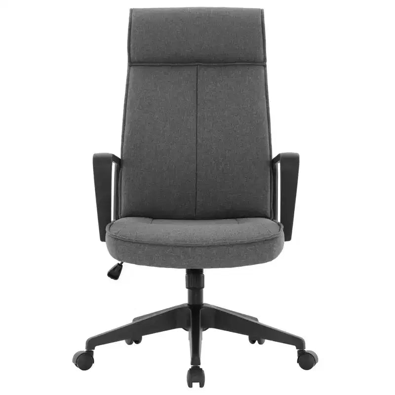 Chaise de bureau haute en cuir LeisureMod Aiaria Collection - Ergonomique, pivotante et inclinable - Roulettes doubles pour l'espace de travail