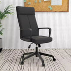 Chaise de bureau haute en cuir LeisureMod Aiaria Collection - Ergonomique, pivotante et inclinable - Roulettes doubles pour l'espace de travail