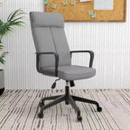 Chaise de bureau haute en cuir LeisureMod Aiaria Collection - Ergonomique, pivotante et inclinable - Roulettes doubles pour l'espace de travail