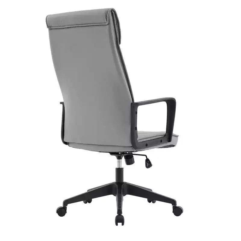 Chaise de bureau haute en cuir LeisureMod Aiaria Collection - Ergonomique, pivotante et inclinable - Roulettes doubles pour l'espace de travail