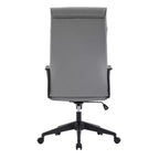 Chaise de bureau haute en cuir LeisureMod Aiaria Collection - Ergonomique, pivotante et inclinable - Roulettes doubles pour l'espace de travail