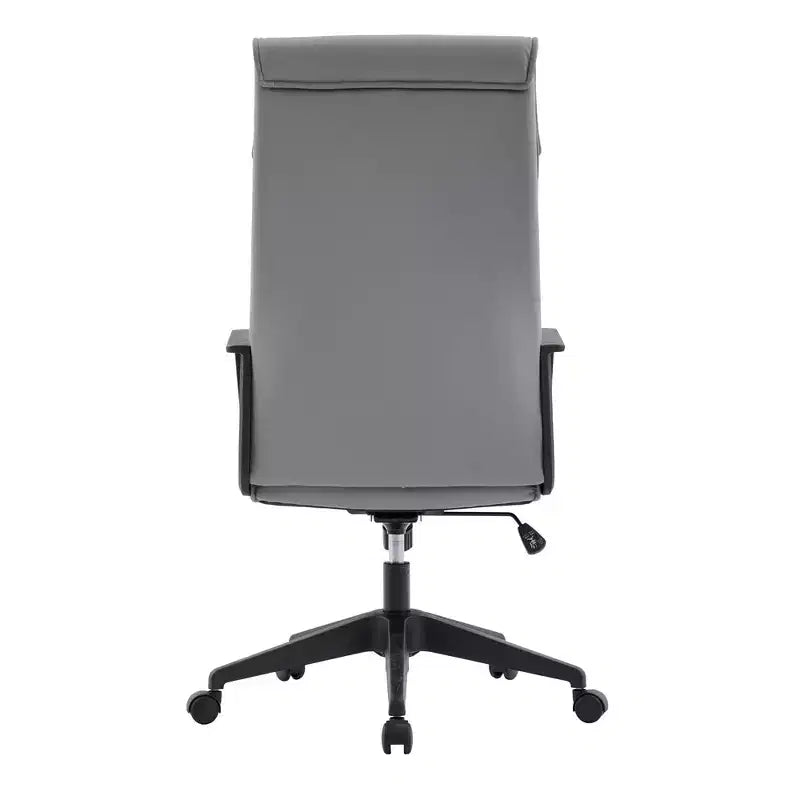 Chaise de bureau haute en cuir LeisureMod Aiaria Collection - Ergonomique, pivotante et inclinable - Roulettes doubles pour l'espace de travail