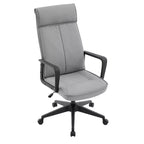 Chaise de bureau haute en cuir LeisureMod Aiaria Collection - Ergonomique, pivotante et inclinable - Roulettes doubles pour l'espace de travail