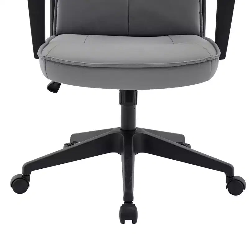 Chaise de bureau haute en cuir LeisureMod Aiaria Collection - Ergonomique, pivotante et inclinable - Roulettes doubles pour l'espace de travail