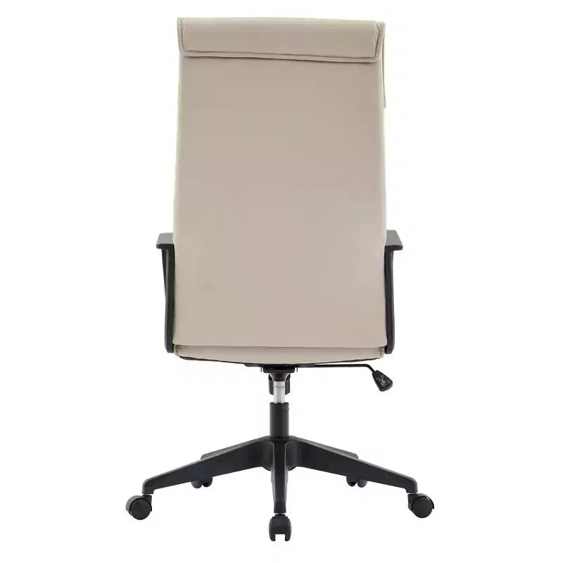 Chaise de bureau haute en cuir LeisureMod Aiaria Collection - Ergonomique, pivotante et inclinable - Roulettes doubles pour l'espace de travail