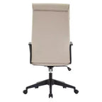 Chaise de bureau haute en cuir LeisureMod Aiaria Collection - Ergonomique, pivotante et inclinable - Roulettes doubles pour l'espace de travail