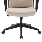 Chaise de bureau haute en cuir LeisureMod Aiaria Collection - Ergonomique, pivotante et inclinable - Roulettes doubles pour l'espace de travail