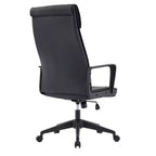 Chaise de bureau haute en cuir LeisureMod Aiaria Collection - Ergonomique, pivotante et inclinable - Roulettes doubles pour l'espace de travail