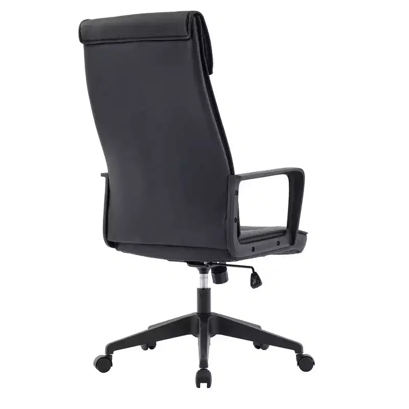 Chaise de bureau haute en cuir LeisureMod Aiaria Collection - Ergonomique, pivotante et inclinable - Roulettes doubles pour l'espace de travail