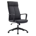 LeisureMod Aiaria Collection Leather High-Back Office Chair - Ergonomic Swivel & Tilt - Double Wheel Casters for Workspace