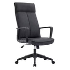 LeisureMod Aiaria Collection Leather High-Back Office Chair - Ergonomic Swivel & Tilt - Double Wheel Casters for Workspace