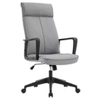 Chaise de bureau haute en cuir LeisureMod Aiaria Collection - Ergonomique, pivotante et inclinable - Roulettes doubles pour l'espace de travail