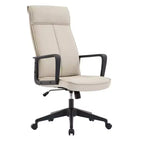 Chaise de bureau haute en cuir LeisureMod Aiaria Collection - Ergonomique, pivotante et inclinable - Roulettes doubles pour l'espace de travail