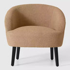 WestinTrends Alexandria Fauteuil d'appoint en similicuir imitation fourrure de mouton de style Mid-Century (Lot de 2) - 73,6 cm de large