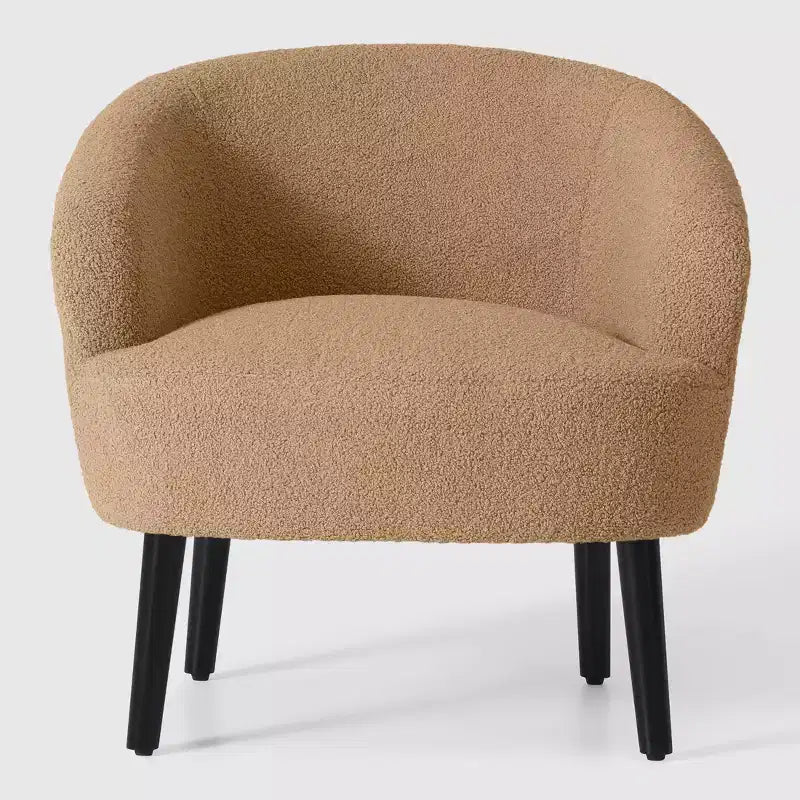 WestinTrends Alexandria Fauteuil d'appoint en similicuir imitation fourrure de mouton de style Mid-Century (Lot de 2) - 73,6 cm de large
