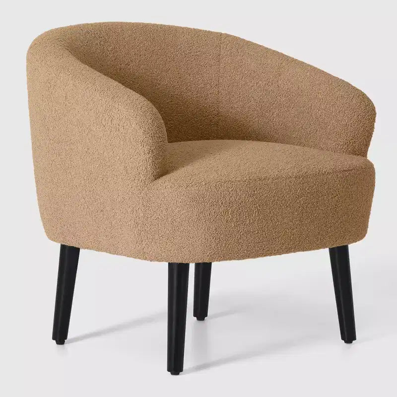 WestinTrends Alexandria Fauteuil d'appoint en similicuir imitation fourrure de mouton de style Mid-Century (Lot de 2) - 73,6 cm de large