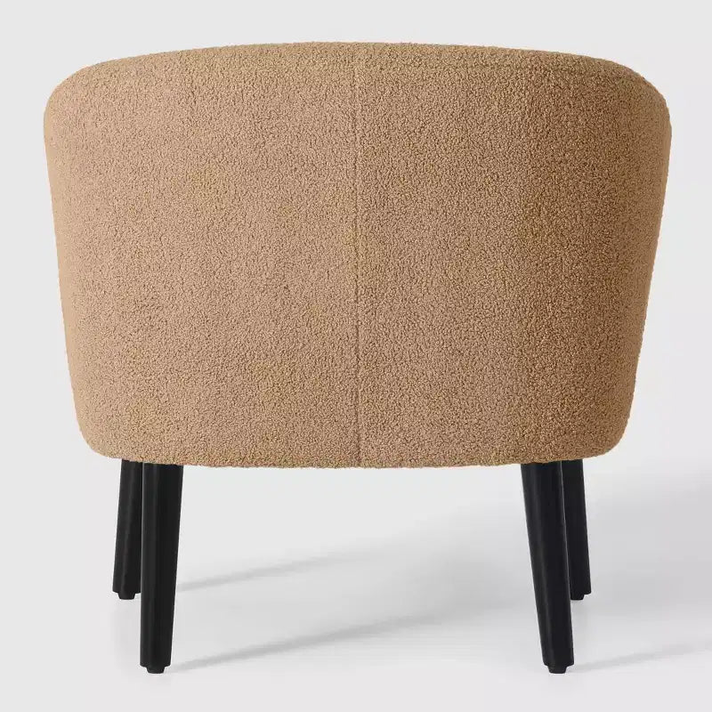 WestinTrends Alexandria Fauteuil d'appoint en similicuir imitation fourrure de mouton de style Mid-Century (Lot de 2) - 73,6 cm de large