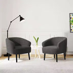 WestinTrends Alexandria Fauteuil d'appoint en similicuir imitation fourrure de mouton de style Mid-Century (Lot de 2) - 73,6 cm de large